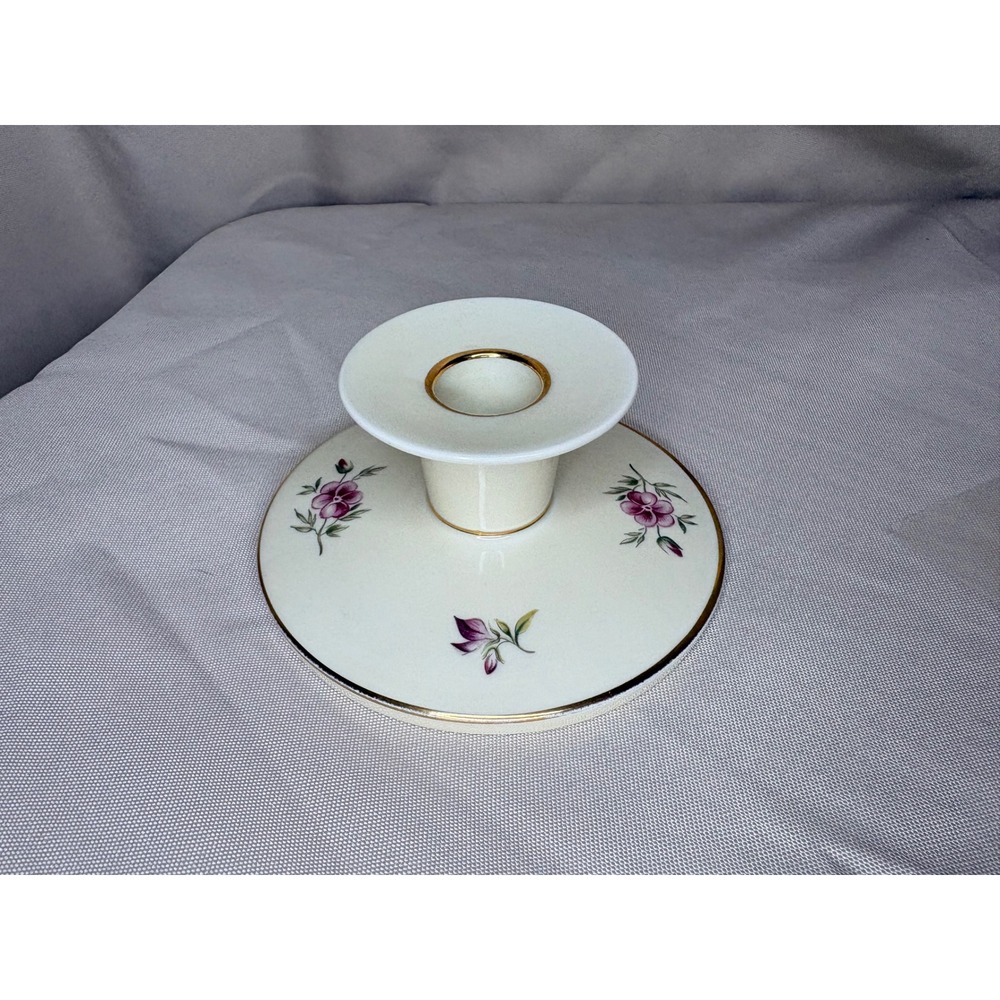 Royal Copenhagen Candle Holder 3335 Arje Griegst Floral Gold Trim Denmark
